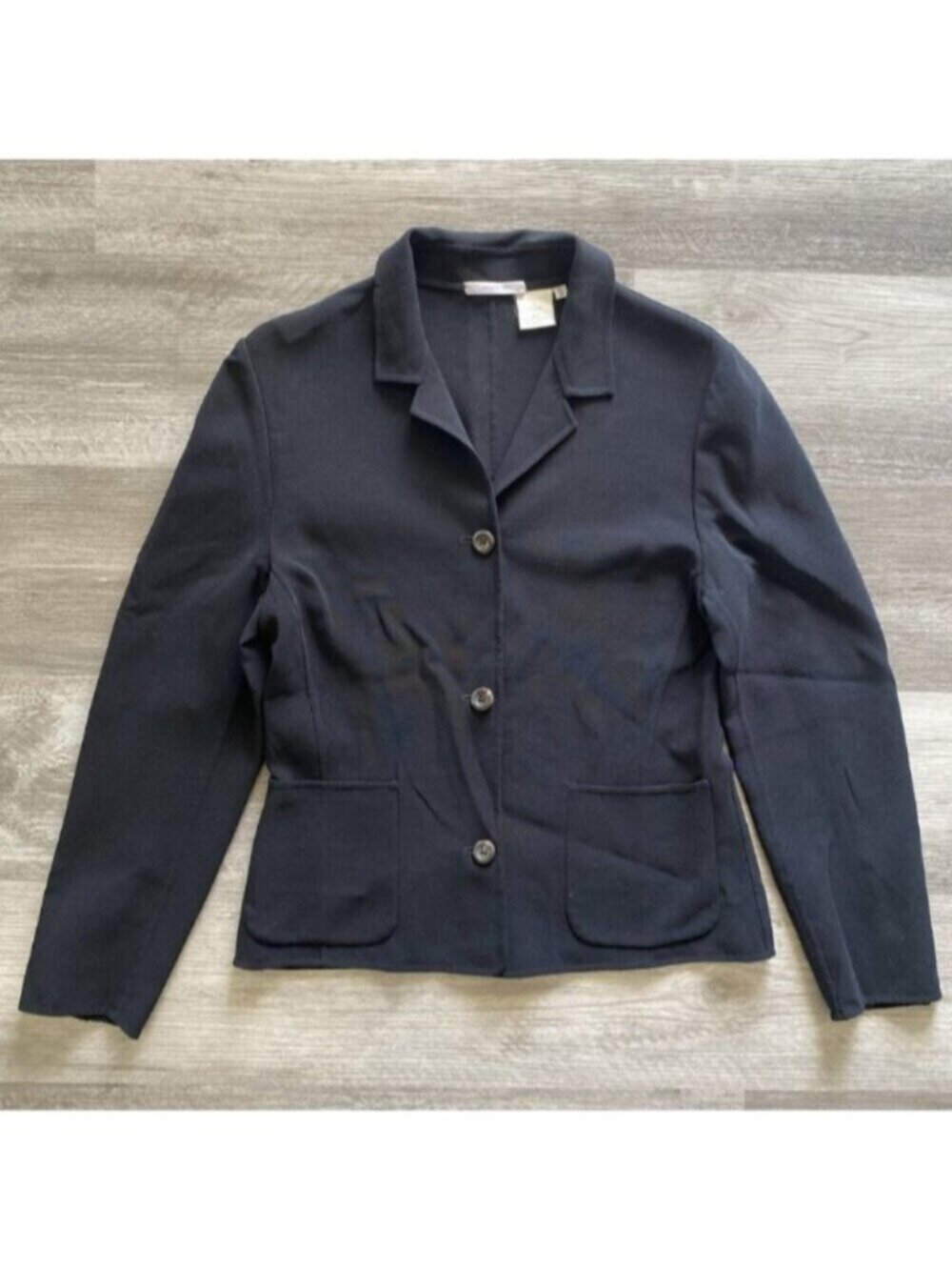 VTG Barney's New York Wool Blend Button Front Shirt Black Shacket Italian 8 / 42
